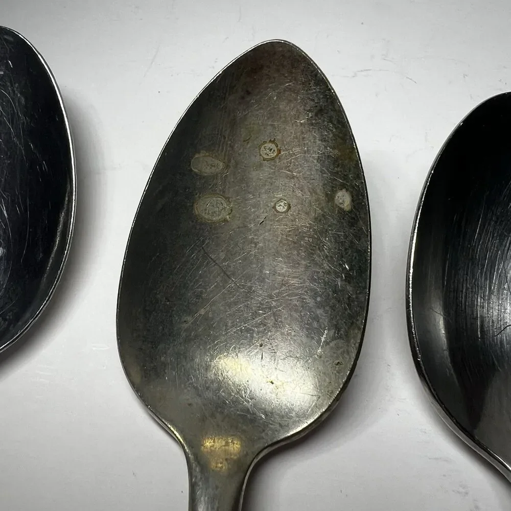 Vtg Stainless Silverplate Spoon Lot 10pc Oneida Wm Rogers Victor Royal Saxony